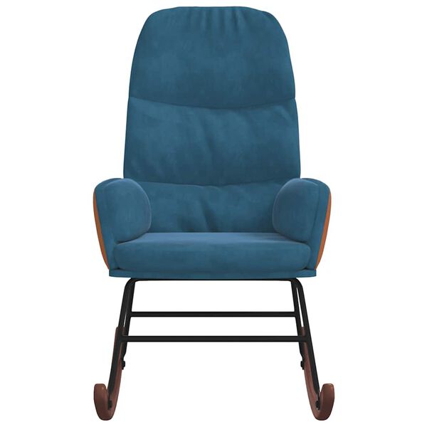 vidaXL Schommelstoel fluweel blauw