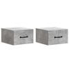 vidaXL Wandbeugel Bedkast met lade 2 pcs Betongrijs 34,5 x 33 x 20 cm
