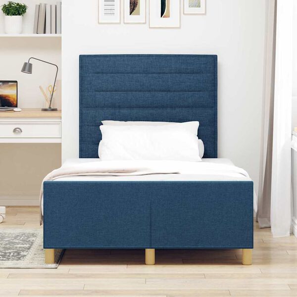 vidaXL Bedframe met hoofdeinde Blauw 120 x 190 cm Stof