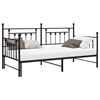 vidaXL Bedframe voor een daybed met hoofdeinde Zwart 90 x 200 cm Staal