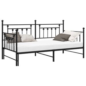 vidaXL Bedframe voor een daybed Zwart 90 x 200 cm Staal