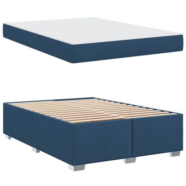 vidaXL Bedframe met matras Blauw 140 x 200 cm Stof