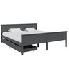 vidaXL Bedframe met 2 lades massief grenenhout donkergrijs 200x200 cm