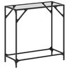 vidaXL Wandtafel met transparant glazen blad 80x35x81 cm staal