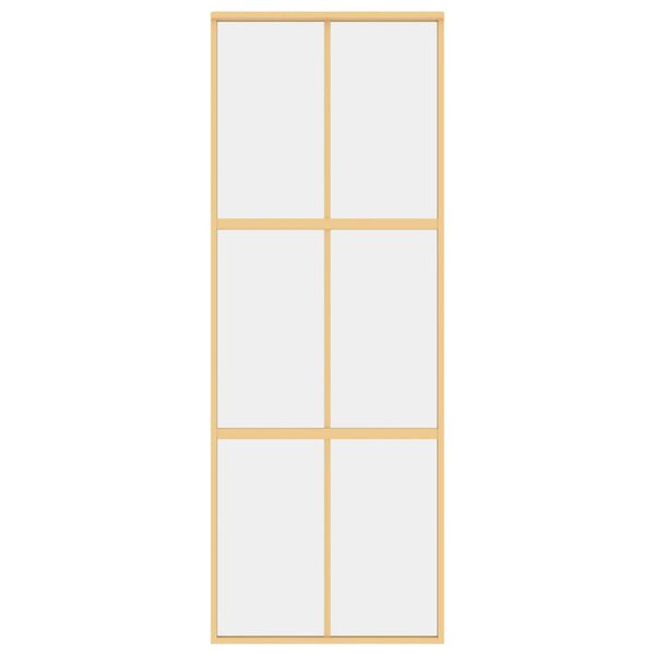 vidaXL Schuifdeur 76x205 cm helder ESG-glas en aluminium goudkleurig