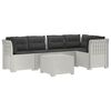 vidaXL 5-Zits Tuin Sofa met Kussens Rattan Look PP Wit