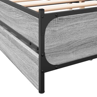 vidaXL Bedframe met lades bewerkt hout grijs sonoma eiken 120x200 cm