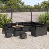 vidaXL Tuinbankenset 12 pcs Zwart poly rattan