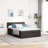 vidaXL Ottoman bed met matras 140x200cm stof donkerbruin