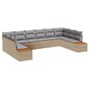 vidaXL Tuin Sofa Set met kussen 10 pcs beige en lichtgrijs Poly riet