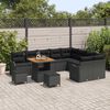 vidaXL Tuin Sofa Set met kussen met opslag met kussen 12 pcs Zwart