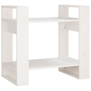 vidaXL Boekenkast/kamerscherm 60x35x57 cm massief grenenhout wit