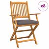 vidaXL Opvouwbare stoel 8 st Grijs Massief acaciahout