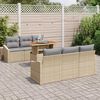 vidaXL Tuin Sofa Set met kussen met kussen 7 pcs Beige en Grijs