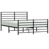 vidaXL Bedframe met hoofd- en voeteneinde metaal zwart 135x190 cm
