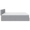 vidaXL Ottoman bed met matrassen 180x200cm stof lichtgrijs