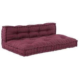 vidaXL Pallet Sofa Kussen 2 st Stof Bordeaux 120 x 80 x 38 cm