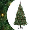vidaXL Kunstkerstboom Groen 210 cm PVC en Staal en Kunststof