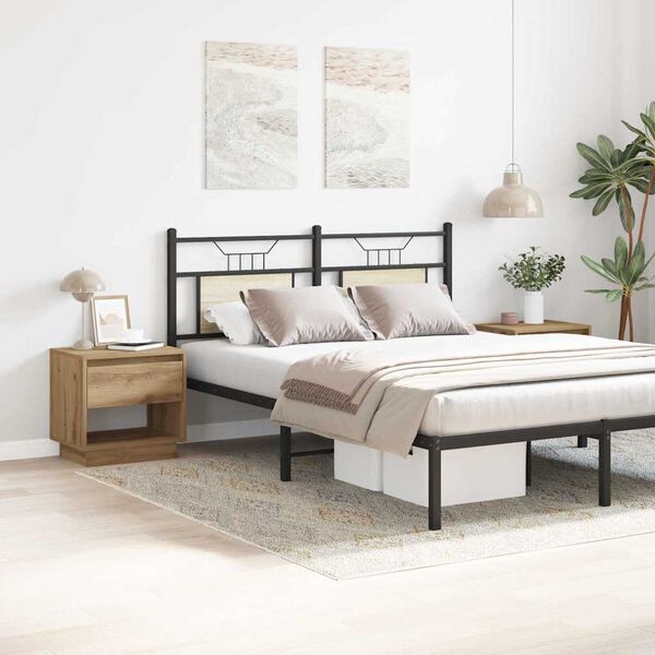 vidaXL Nachtkastje 2 pcs Artisan Eiken 45 x 34 x 44 cm Bewerkt hout