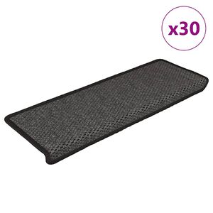 vidaXL Trapmatten zelfklevend Sisal-Look 30 st 65x21x4 cm antraciet