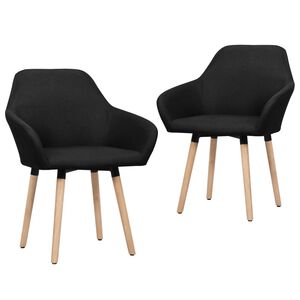 vidaXL Eetkamerstoelen 2 st stof zwart