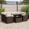 vidaXL 7-delige Loungeset met kussens poly rattan bruin