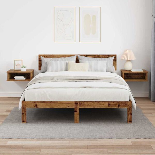 vidaXL Nachtkastje 2 pcs Oudhout 40 x 31 x 15 cm Bewerkt hout