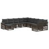 vidaXL Tuinbankenset 11 st Grijs en Donkergrijs poly rattan