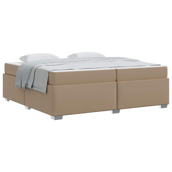 vidaXL Bedframe met matras Cappuccino 200 x 200 cm Stof