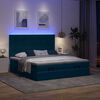 vidaXL Bed poef met matrassen en leds 200x200 cm fluweel donkerblauw