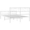 vidaXL Bedframe met hoofd- en voeteneinde metaal wit 140x190 cm