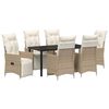 vidaXL Tuin eettafelset 7 st Beige poly rattan