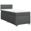 vidaXL Boxspring met matras stof donkergrijs 90x190 cm