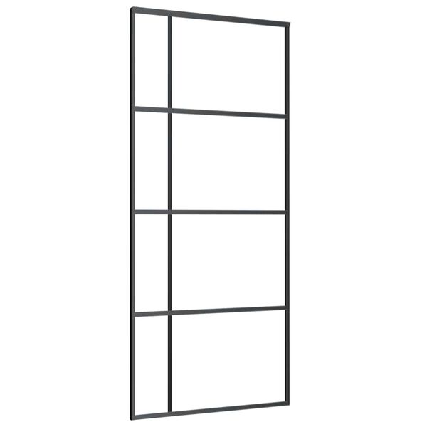 vidaXL Schuifdeur met beslag 90x205 cm ESG-glas en aluminium