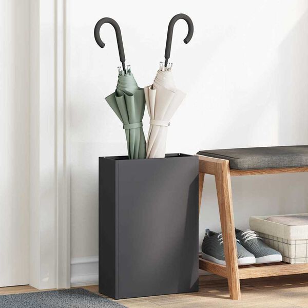 vidaXL Paraplu Standaard Zwart 28 x 12 x 41 cm Staal