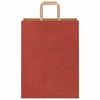 vidaXL Papieren zakken 250 st met hengsels 26x12x35 cm rood