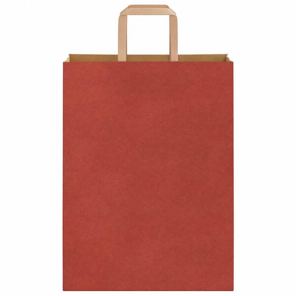 vidaXL Papieren zakken 250 st met hengsels 26x12x35 cm rood