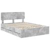 vidaXL Bedframe met lade Beton Grijs 140 x 200 cm Geconstrueerd hout