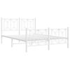 vidaXL Bedframe met hoofd- en voeteneinde metaal wit 140x190 cm