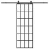 vidaXL Schuifdeur met beslagset 76x205 cm ESG glas zwart