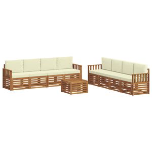 vidaXL Sofa-Sets 9 pcs Natuurlijk en Cr&egrave;me Massief Acaciahout
