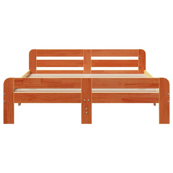 vidaXL Bedframe zonder matras massief grenenhout wasbruin 160x200 cm