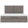 vidaXL Ottoman bed met matras 160x200cm stof taupe