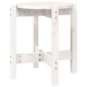 vidaXL Salontafel &Oslash; 42,5x45 cm massief grenenhout wit