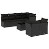vidaXL 8-delige Loungeset met kussens poly rattan zwart