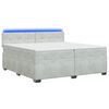 vidaXL Boxspring Bed met Matras en LED Lichtgrijs 200 x 200 cm fluweel