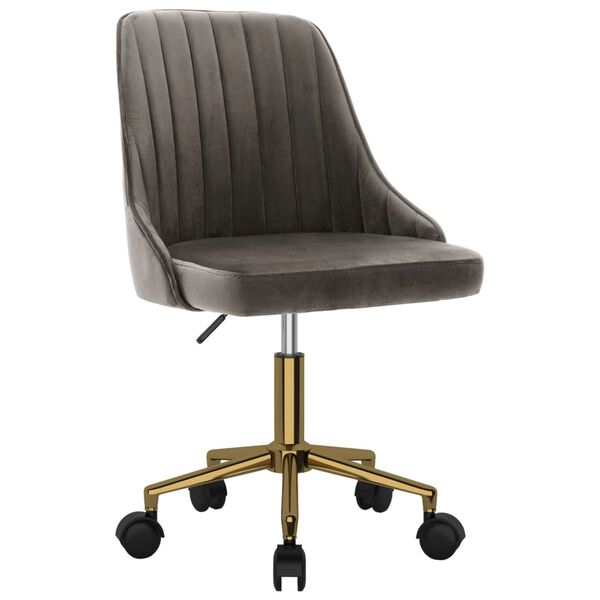 vidaXL Eetkamerstoel draaibaar fluweel donkergrijs