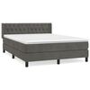 vidaXL Boxspring met matras fluweel donkergrijs 140x190 cm