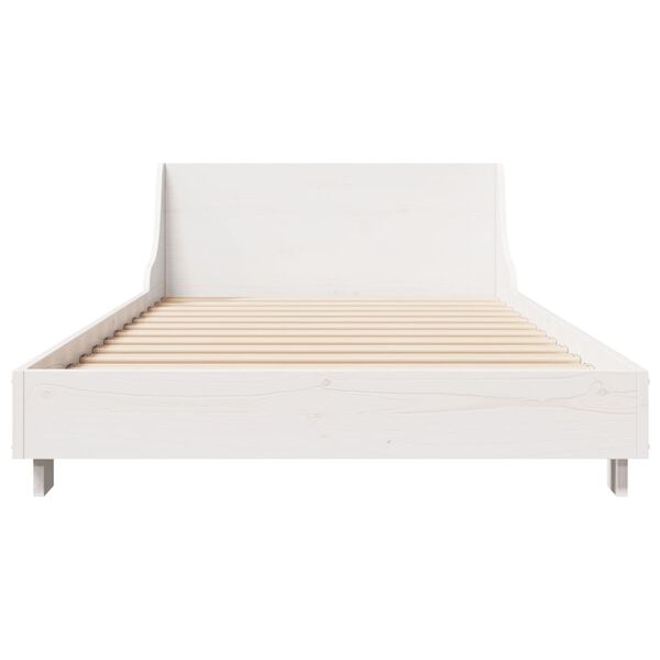 vidaXL Bedframe zonder matras massief grenenhout wit 140x200 cm