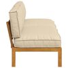 vidaXL Bankstel met kussen Effen 2 pcs Beige Massief Acaciahout
